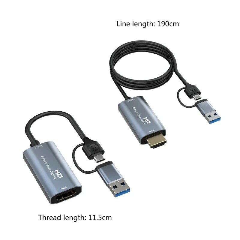 Video Card USB/TYPE-C 1080P High Video for Live Gaming Streaming Teaching Video Conference