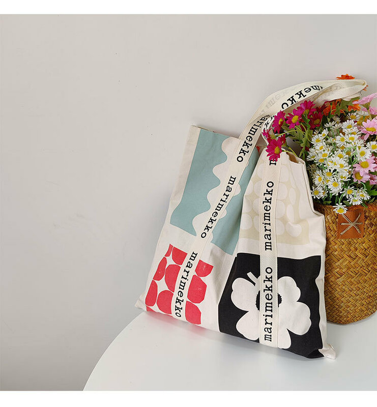 Niszowe torby płócienne Damskie torby na ramię Zmienny kolor Duża pojemność Projektant Graffiti Premium Feeling Bawełniana torebka