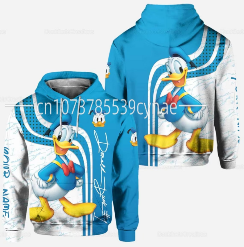 Disney-Sudadera con capucha 3D del pato Donald para mujer, traje de Yoga del Pato Donald, pantalones de chándal, traje deportivo de moda, primavera y verano, nuevo