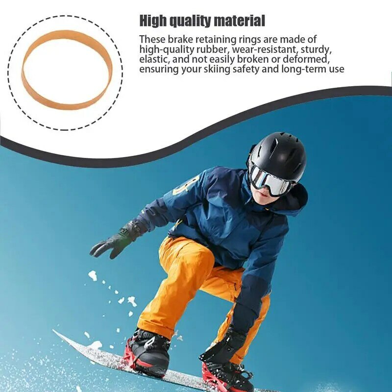Ski Brake Retainers Rubber Brake Band Portable Thick Rubber Bands Widened Rubber Rings for Winter Sports Skiing Accessories