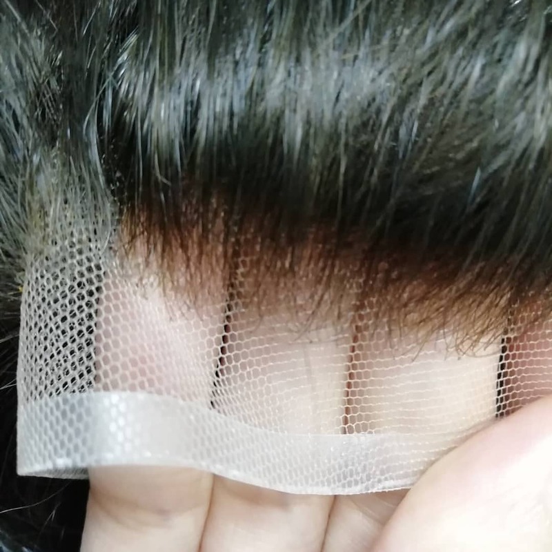 وحدة اصطناعية لجلد البولي يوريثلين للرجال ، رقعة شعر بشري أصلي أصلي أصلي ، من من من من 100 بوصة × 8 بوصة