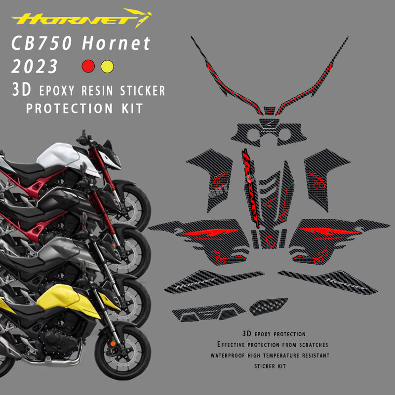 Kit de protección de pegatinas de resina epoxi 3D para motocicleta, accesorios para Honda CB750 CB 750 Hornet, hornet cb750 2023