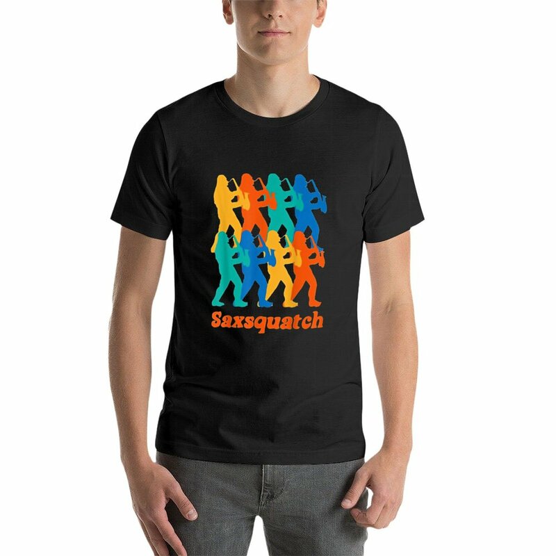 Neue Bigfoot spielen Saxophon Saxsquatch T-Shirt koreanische Mode schnell trocknende T-Shirt übergroße T-Shirt Männer