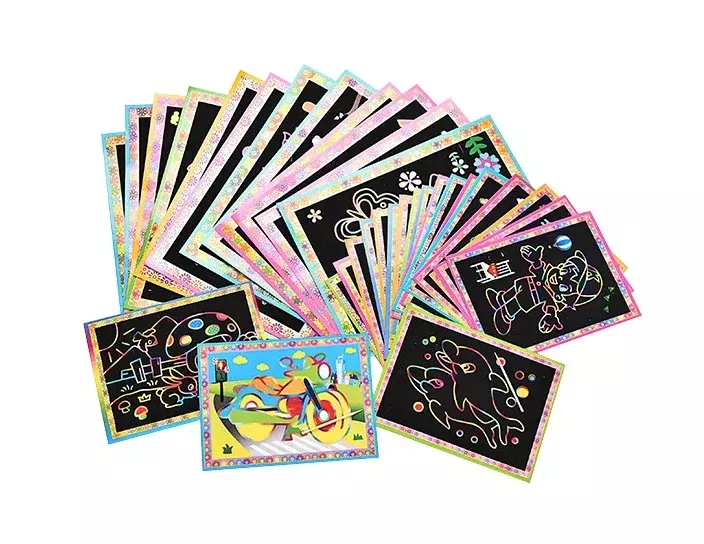 26Pcs Educational Learning Drawing Toys Children Drawing Toys Set Scratch Painting Sand Painting Diamond Stickers for Kid