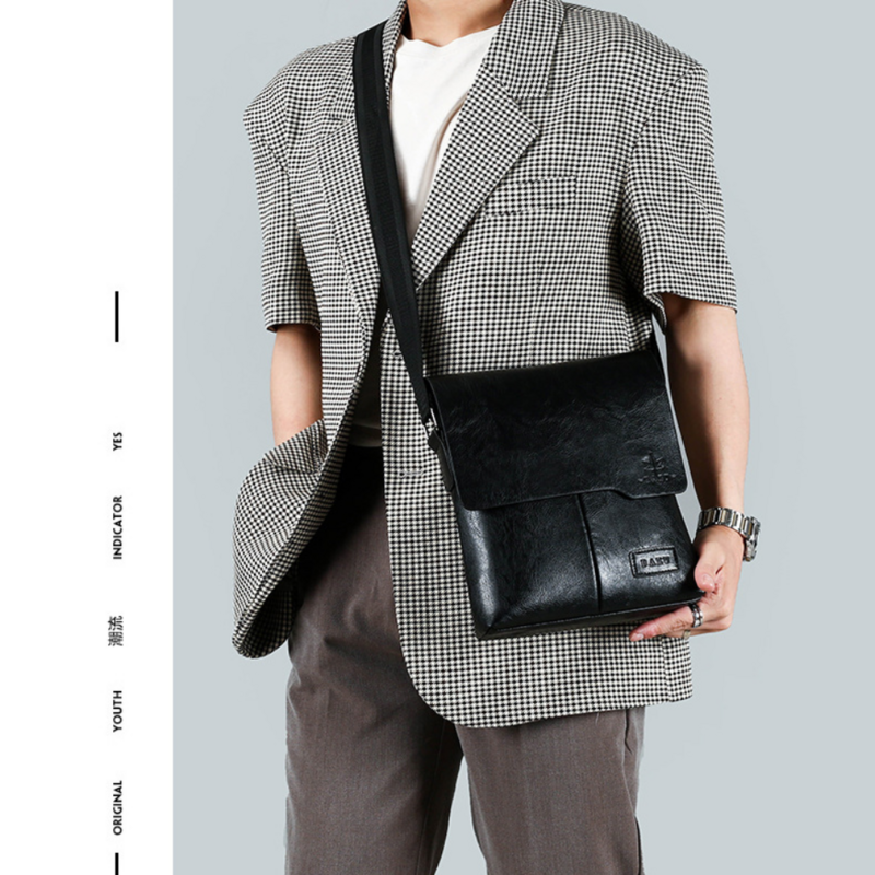 Casual Man Messenger Bag 2024 High-capacity Vintage Pu Leather Shoulder Bags Men Handbag Business Briefcase Crossbody Bag