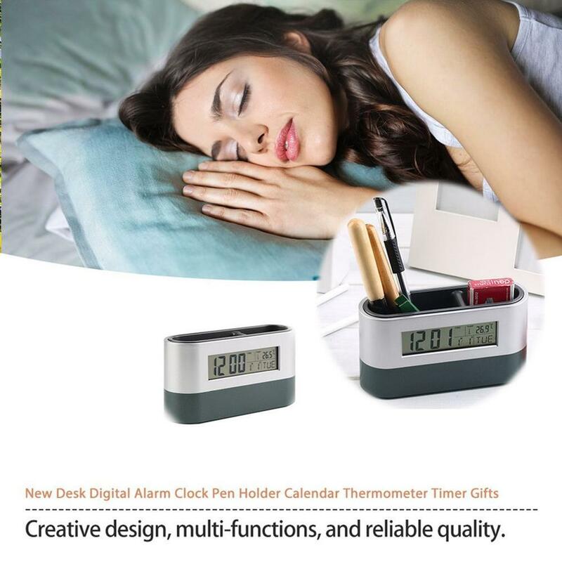 Многофункциональный цифровой будильник для дома и офиса, календарь, дисплей температуры хорошего качества