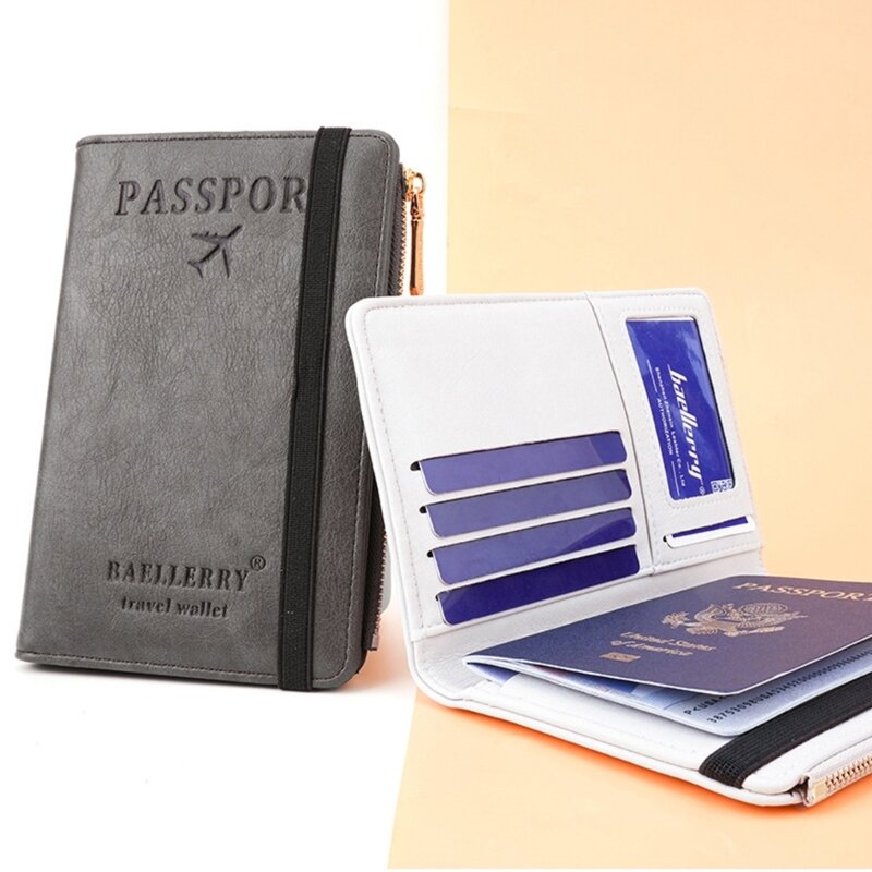 ที่ใส่หนังสือเดินทาง PU ขนาดกะทัดรัดพร้อมกระเป๋าสตางค์แบบปิดกั้นปกป้องข้อมูลส่วนบุคคลของคุณขณะเดินทาง