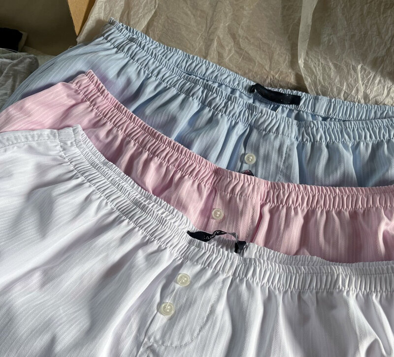 Button Striped Cotton Shorts Women Summer Clothes 2024 High Waist White Kawaii Cute Skort Shorts Girls 2000s Y2K Youthful Shorts