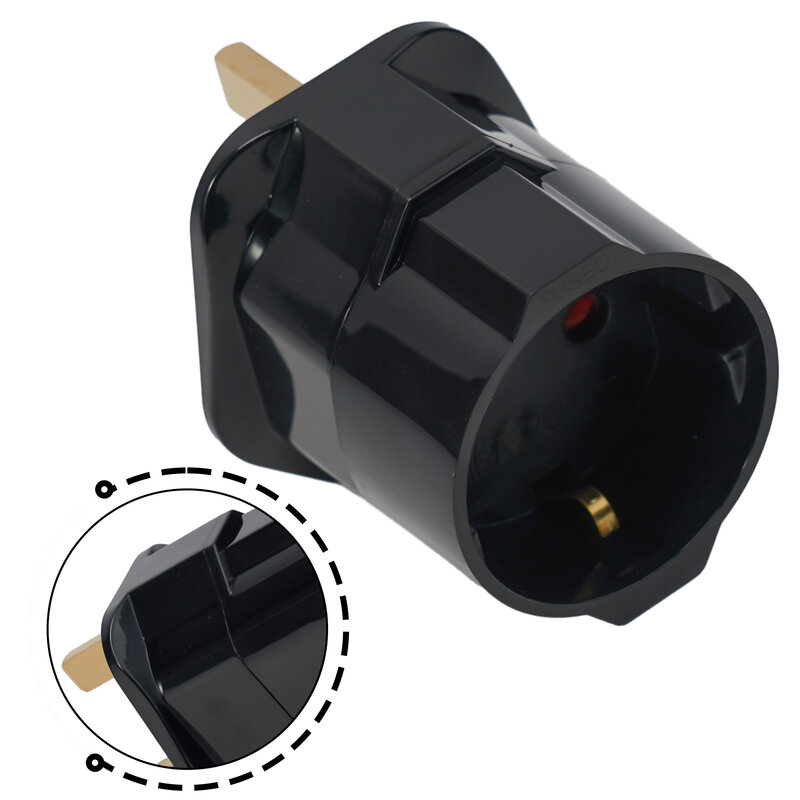 Zubehör Adapter elektronische Komponenten bewertet 13a mit Sicherung abs Kunststoff AC Universal adapter schwarz nagelneu