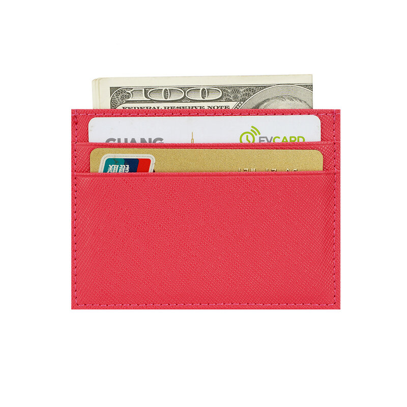 Saffiano – porte-cartes de crédit en croûte de cuir de vache, de haute qualité, avec initiales personnalisées, étui pour cartes d'identité et cartes de crédit