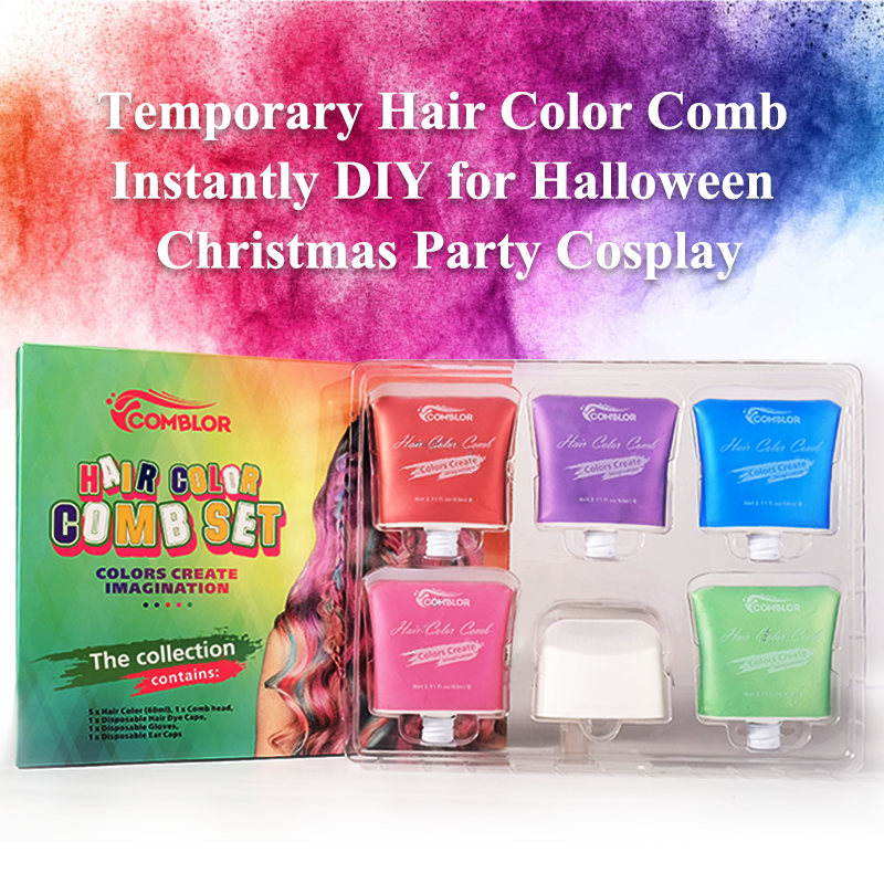 5Pcs Kleurrijke Haarverf Kam Gift Voor Meisjes Wasbare Tijdelijke Haar Krijt Make-Up Tool Kinderen Party Cosplay Speelgoed