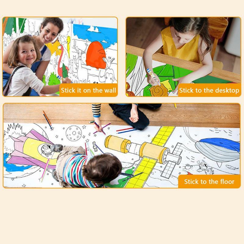 O rolo de papel de desenho contínuo da coloração do rolo de papel para a atividade perfeita do curso do rolo de papel de desenho para crianças