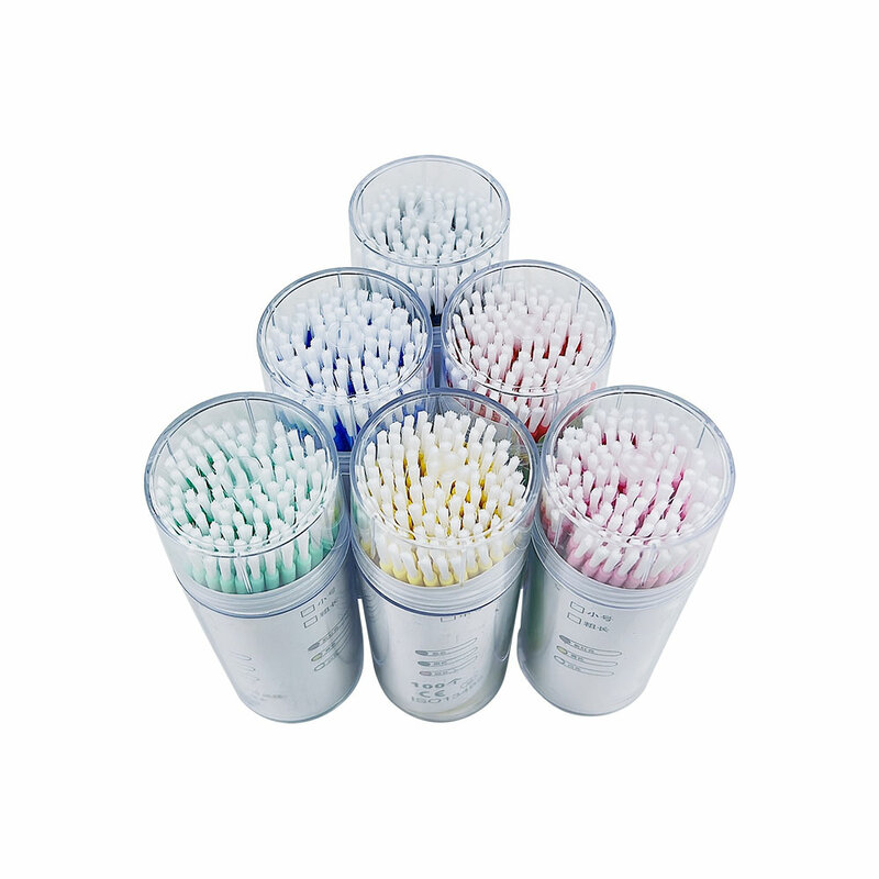 100 sztuk/butelka Dental jednorazowe mikro szczotki aplikatory rozszerzenie czyszczenie zginalny Odontologia Microblade makijaż narzędzie do czyszczenia