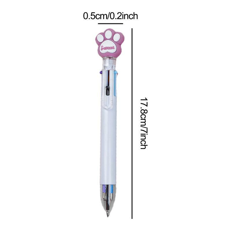 Długopis wielokolorowy śliczne 6 kolorów naciśnij długopis 0.5mm chowany Cartoon długopis z żelowym wkładem klasy papeterii nagroda