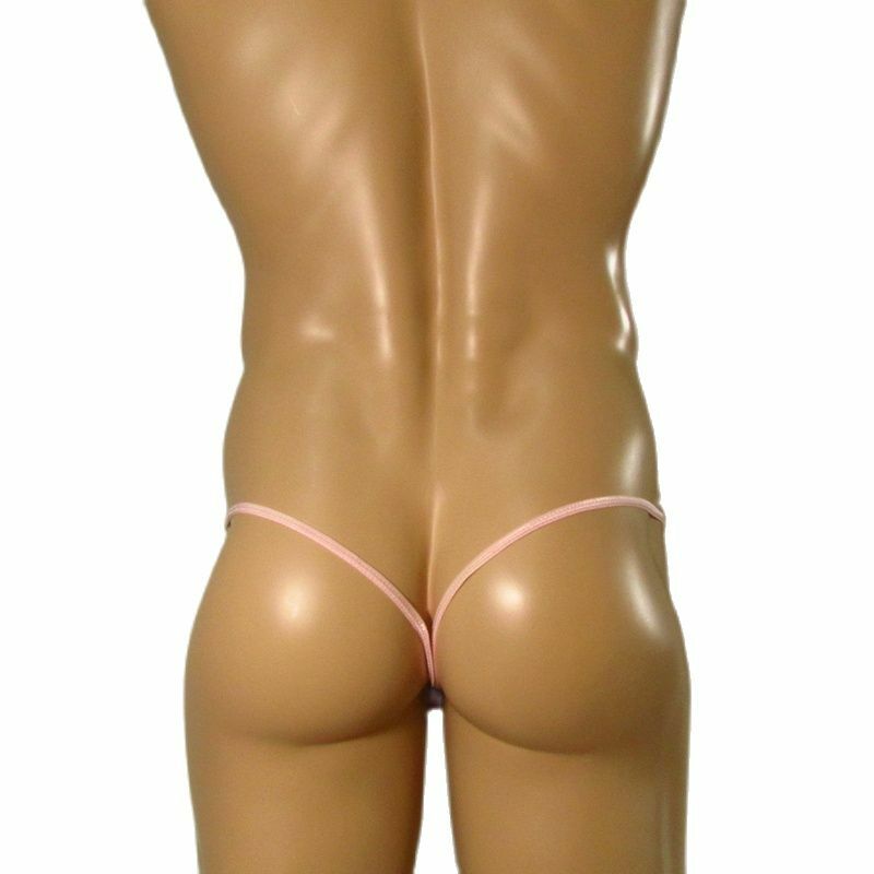 ลูกอมเชอร์รี่ Mens ชุดชั้นในกางเกง Sissy เซ็กซี่โปร่งใสเกย์ Thong สีส้ม String เร้าอารมณ์กางเกงขาสั้น Jockstrap กางเกง UConvex