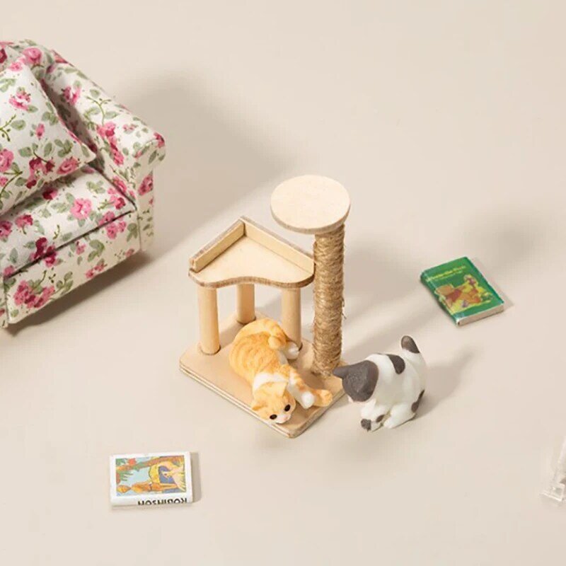 1:12 domek dla lalek kot domowy drzewo wieża zabawki miniatury dekoracja mebli dla 1/12 lalki meble domowe dekoracja mebli akcesoria dekoracyjne