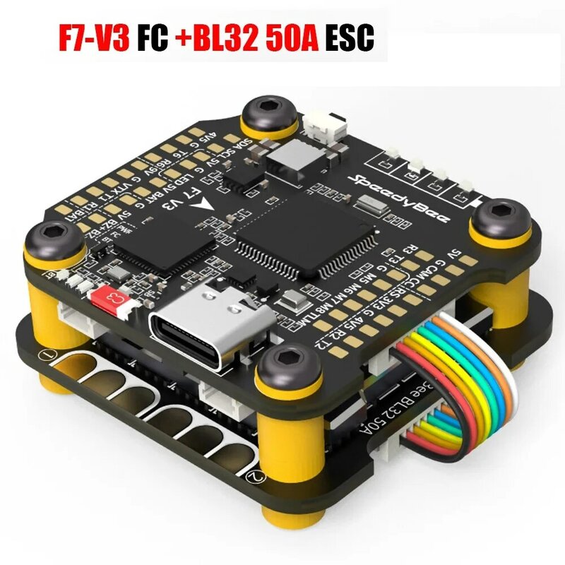SpeedyBee F7 V3 50A Stack F722 Flight Control BL32 50A 4in1 ESC3~6S Lipo with Blackbox Analyzer Suitable for FPV Freestyle Drone