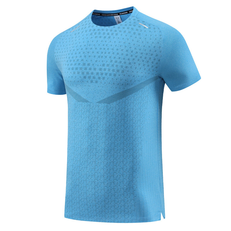 Print Gym Shirts Fashion Running Casual Outdoor Jogging Breathable Workout Short Sleeves Nylon Quick Dry Training New Tee