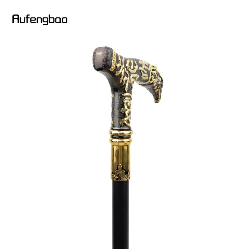 Golden Black Eagle Handle Single Joint Fashion Walking Stick Decorative Cospaly Party Walking Cane Halloween Crosier 93cm