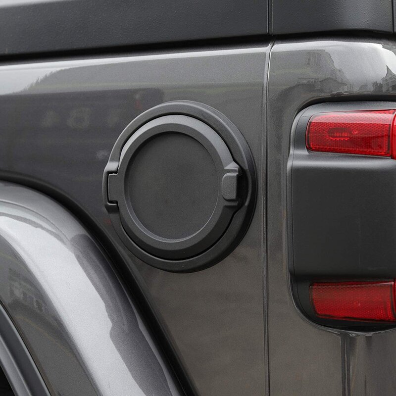 Tutup Gas pintu bahan bakar untuk Jeep Wrangler JL JLU tak terbatas 2-pintu 4-pintu 2018 2019 2020 2021 hitam
