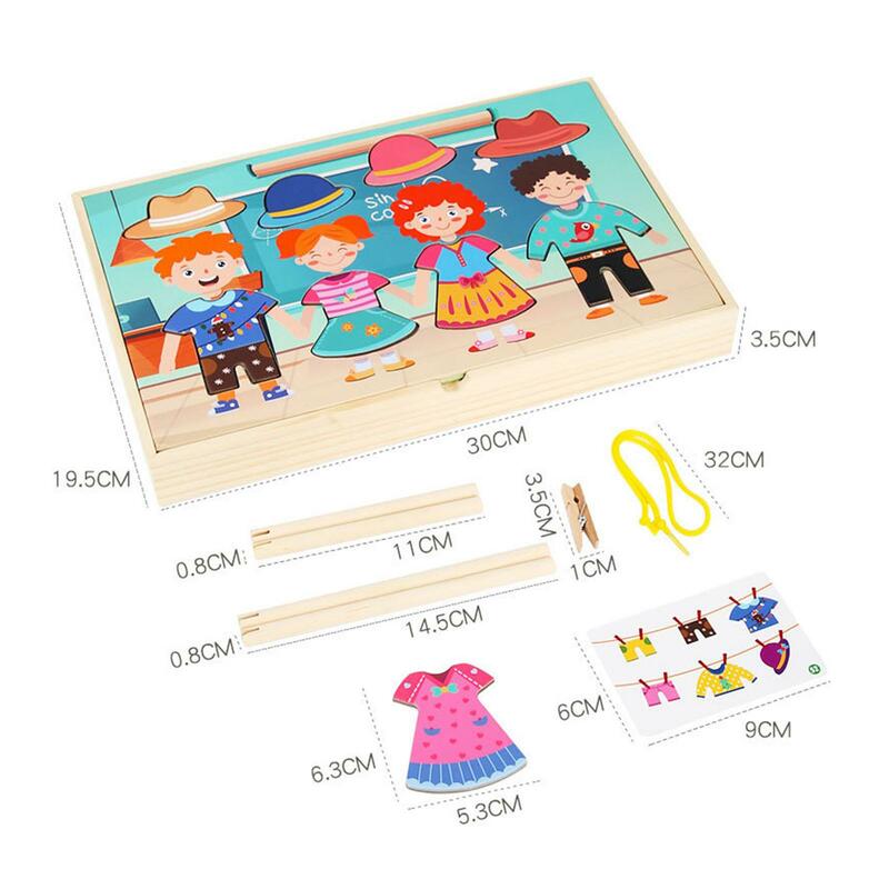 Wooden Dress up Jigsaw Puzzles Early Learning for Toddlers Ages 2 3 4 5 Kids