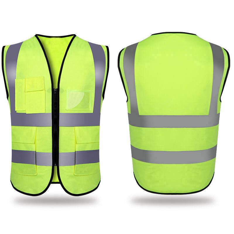 Nuovo giubbotto di sicurezza riflettente Multi-tasca gilet di traffico di colore brillante minatori di carbone ferroviario uniforme gilet riflettente traspirante