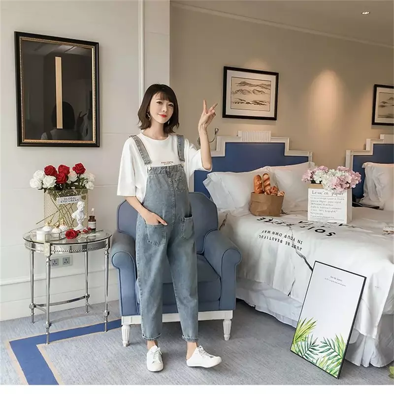 Pregnancy Clothing Loose Maternity Strap Pant Pregnant Rompers Trousers for Pregnant Women Jeans Overalls Jumpsuit Clothes