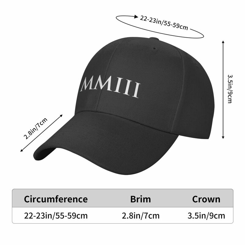 2003 MMIII (angka Romawi) topi bisbol Fashion pantai topi ukuran besar pria wanita