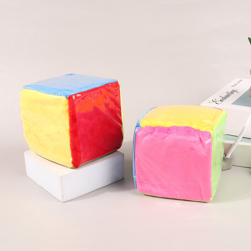 Brinquedo de pelúcia inserível quadrado, cubo 10cm, filme plástico, dados esponja, para crianças, auxiliares didáticos, multicolor