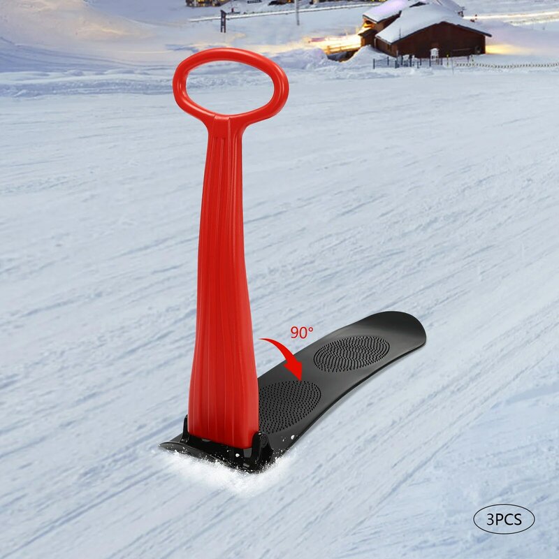 Outdoor Fold-Up Ski Scooter, equilíbrio da placa, neve, preto, vermelho, 3 Packs