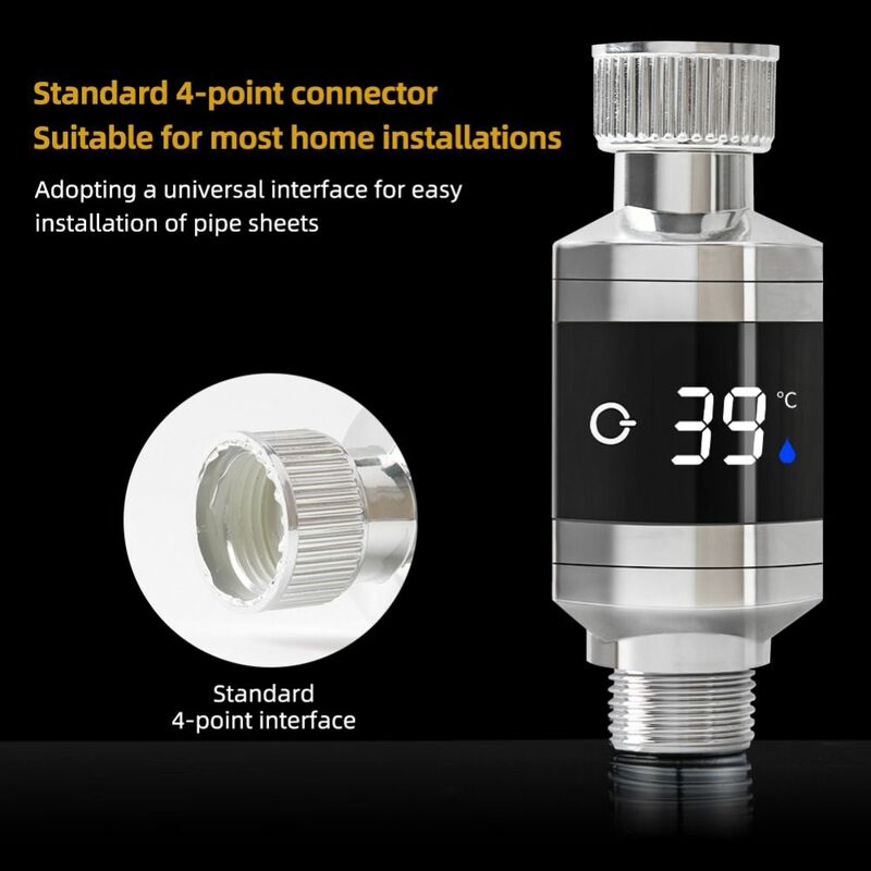 Monitor della temperatura dell'acqua ad alta precisione termometro per acqua doccia multifunzionale argentato Display digitale a LED in ABS