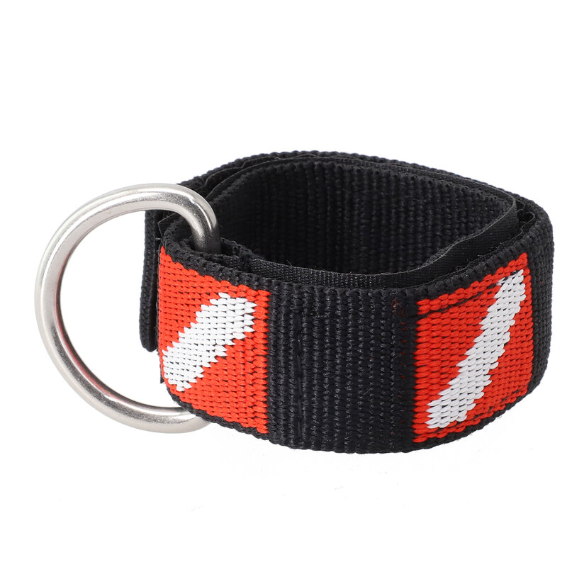 New Durable Quality Wrist Strap Diving Webbing Band With Metal Stainless Steel D-Ring Adjustable Diving Flag Pattern