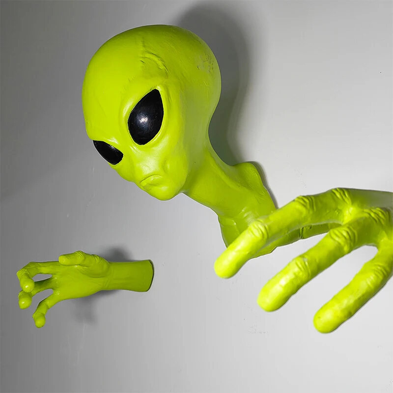 Zielony Obcy UFO Goitor 51, pozaziemny organizizm, potwór, gabinet, wisząca ozdoba ścienna, prezent dla miłośnika Sci-Fi
