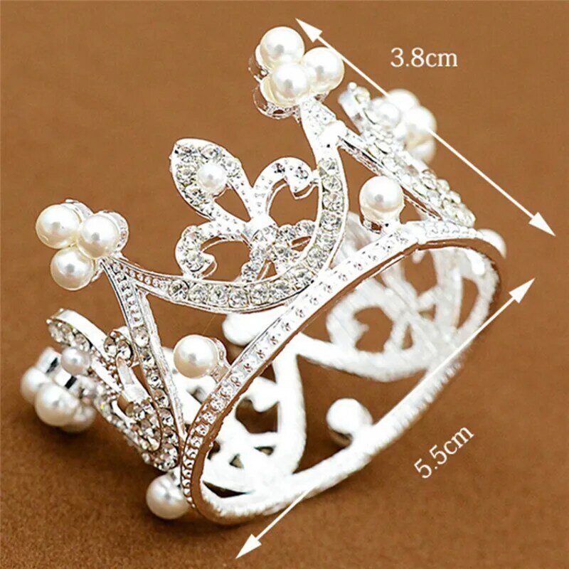 Wedding Bridal Crown Jewelry Pearl Queen Princess Crown Crystal Hair Accessory