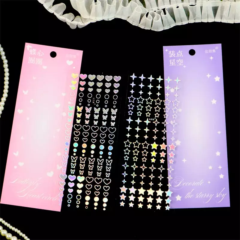 ShuuO pegatina 3D de corazón y estrella para álbum de recortes DIY, suministros de diario, Material de decoración de Collage de Ledger, pegatina de Toploader