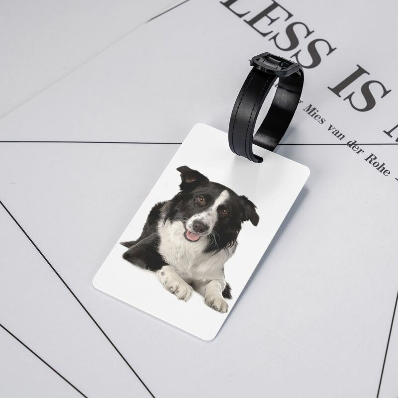 علامة حقائب Collie مخصصة للحدود ، هدية كلب أليف ، حقيبة سفر ، ملصق معرف غطاء خصوصية ، ملصق حقيبة سفر
