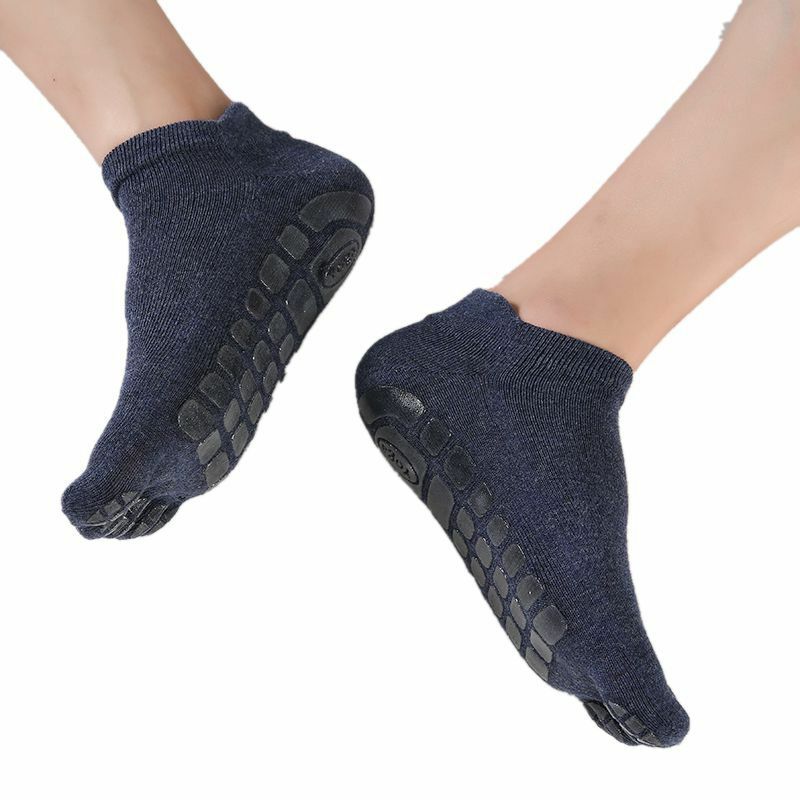 1 Pair Men Five Toe Socks Cotton Knitted Breathable Non-Slip Floor Yoga Socks Indoor Fitness Sports Socks