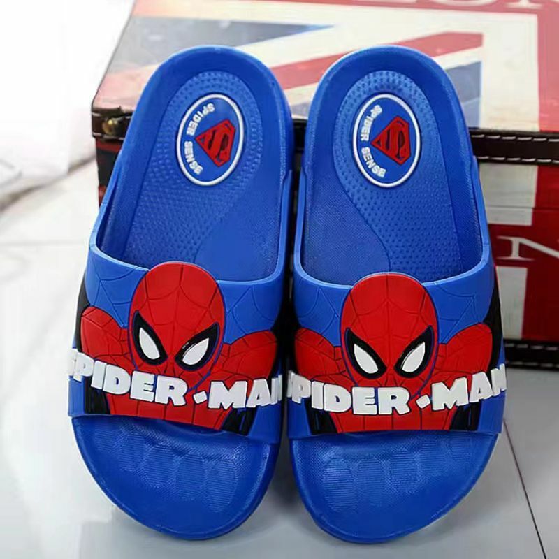 Sandal pantai kartun Spider Man untuk bayi perempuan sepatu anak laki-laki balita sandal musim panas anak-anak sandal dalam ruangan EUR 22-41