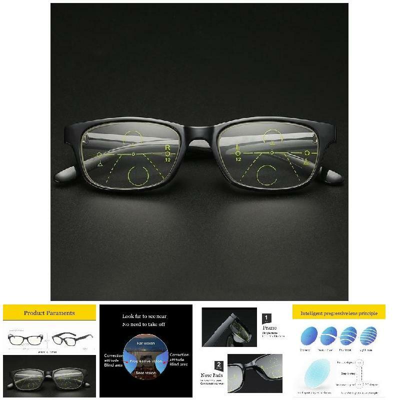 Óculos de leitura vintage clássicos para idosos Óculos multifocais progressivos Óculos de leitura para idosos Acessórios de inteligência para homens