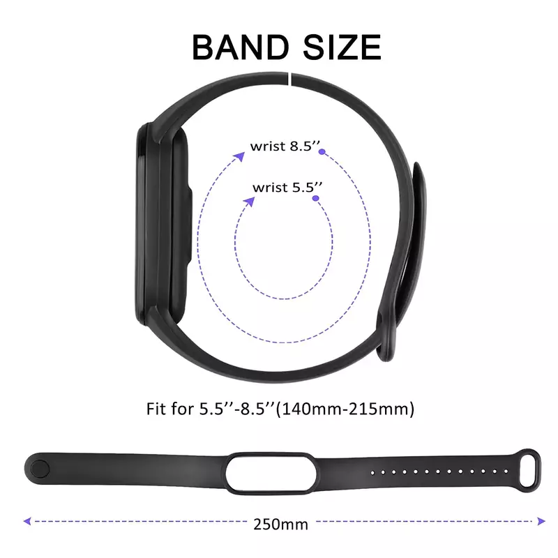 Ремешок силиконовый для Xiaomi Mi Band 4 5 6 7, спортивный браслет для Miband4 miband7 Correa Mi band 3 4 5 6 7