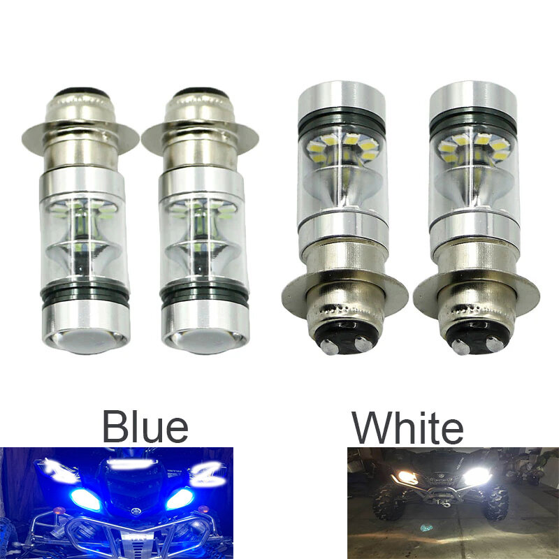 2Pcs Super Blue White LED fari lampadine aggiornamento lampada per Yamaha GRIZZLY 660 400 YFZ450 RAPTOR 350 700 RHINO H6 100W ATV UTV