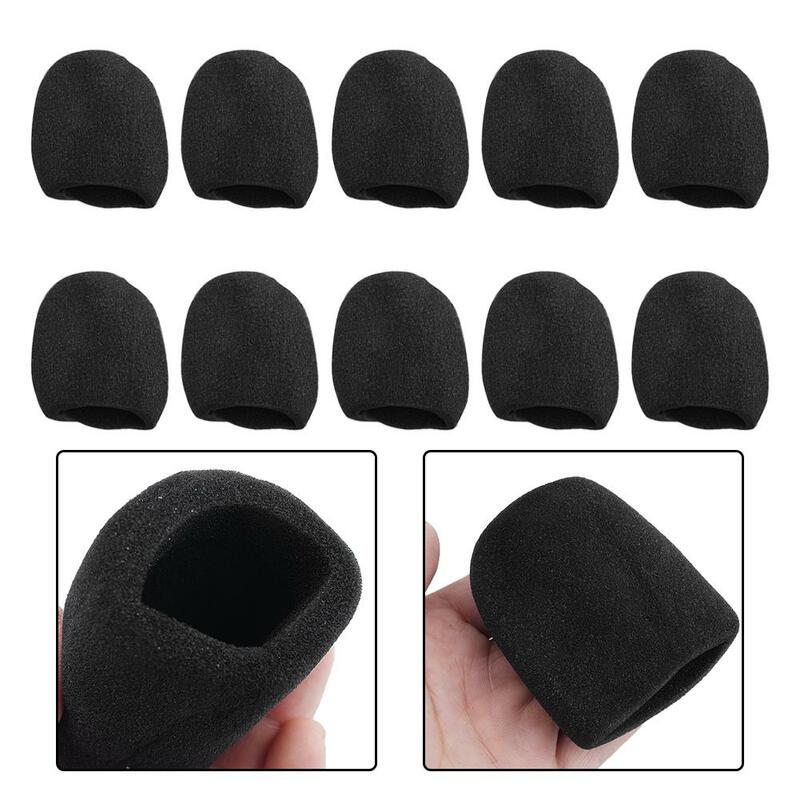 10-piece Non-disposable Microphone Foam Cover Handheld Stage Microphone Windshield Foam Shell Protective Cover Karaoke Black