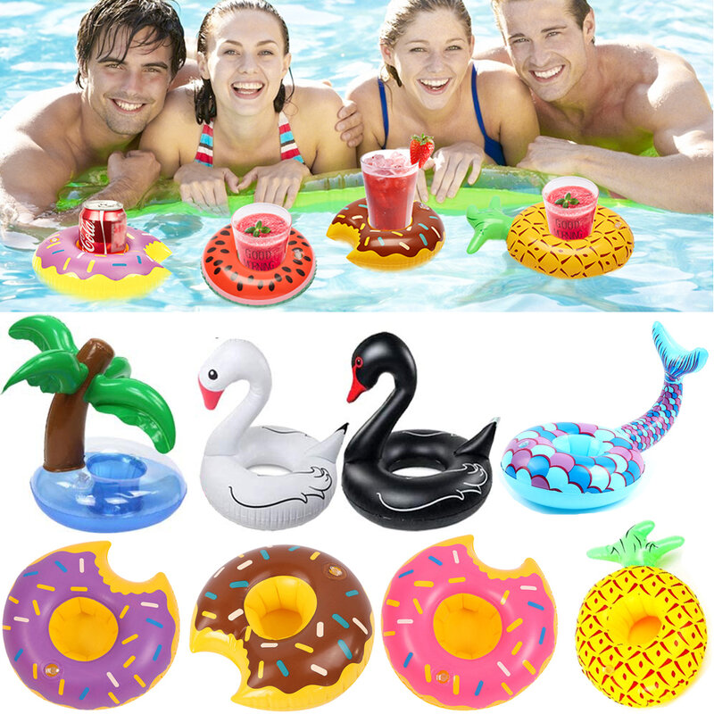 1Pcs Kids Toys Bar Coasters Pool Floaties Drink Floats Swimming Pool Float Inflatable Drink Holders Inflatable Cup Coasters