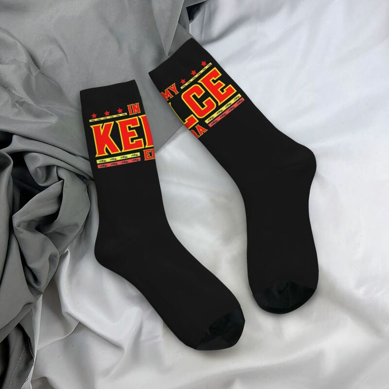 Hip-hop In My Kelce Era Travis Kelce Soccer Socks Polyester Middle Tube Socks for Women Men Breathable