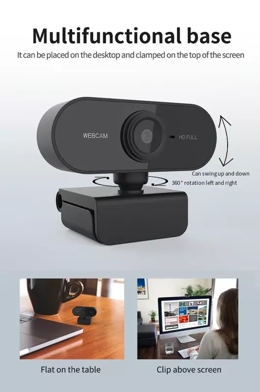 Webcam HD 1080P Mini Máy Tính Máy Tính WebCamera Có Micro Xoay Được Kameras Cho Phát Sóng Trực Tiếp Video Gọi Hội Nghị Làm Việc