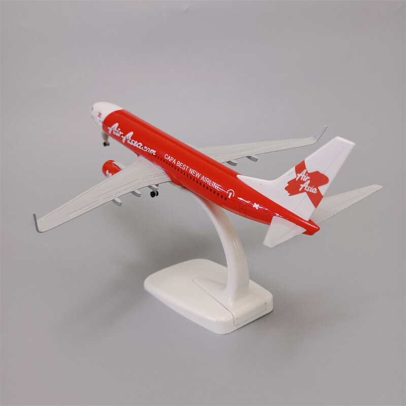 Red Air Ásia Airlines Boeing 737 B737 Air, Modelo de avião de liga metálica, Avião Diecast, Rodas Aeronaves, 20cm