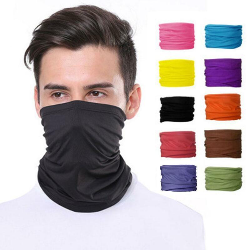 Цветной шарф-труба для мужчин и женщин, однотонная бандана, многофункциональный головной платок с защитой от ветра, бесшовный обогреватель
