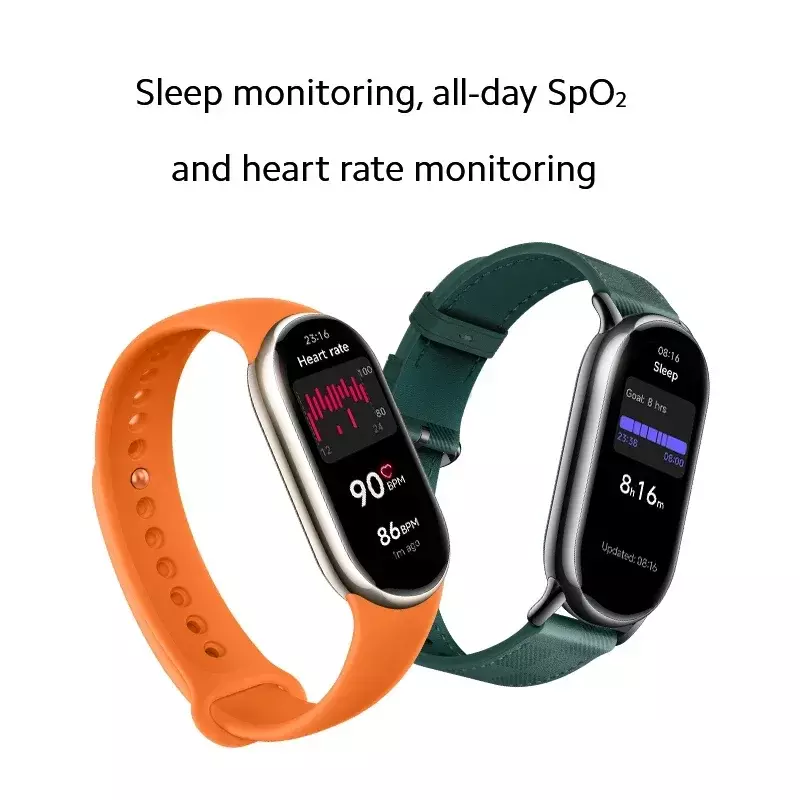 Телефон Xiaomi Smart Band 8, монитор уровня кислорода в крови, экран 1,62 дюйма AMOLED, время автономной работы 16 дней