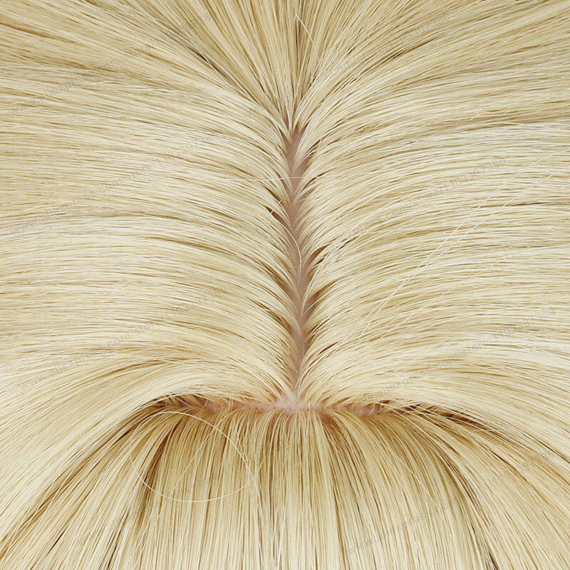 Navia Wig Cosplay 95cm Linen rambut gelombang emas Fontaine Anime Wig kulit kepala sintetis tahan panas