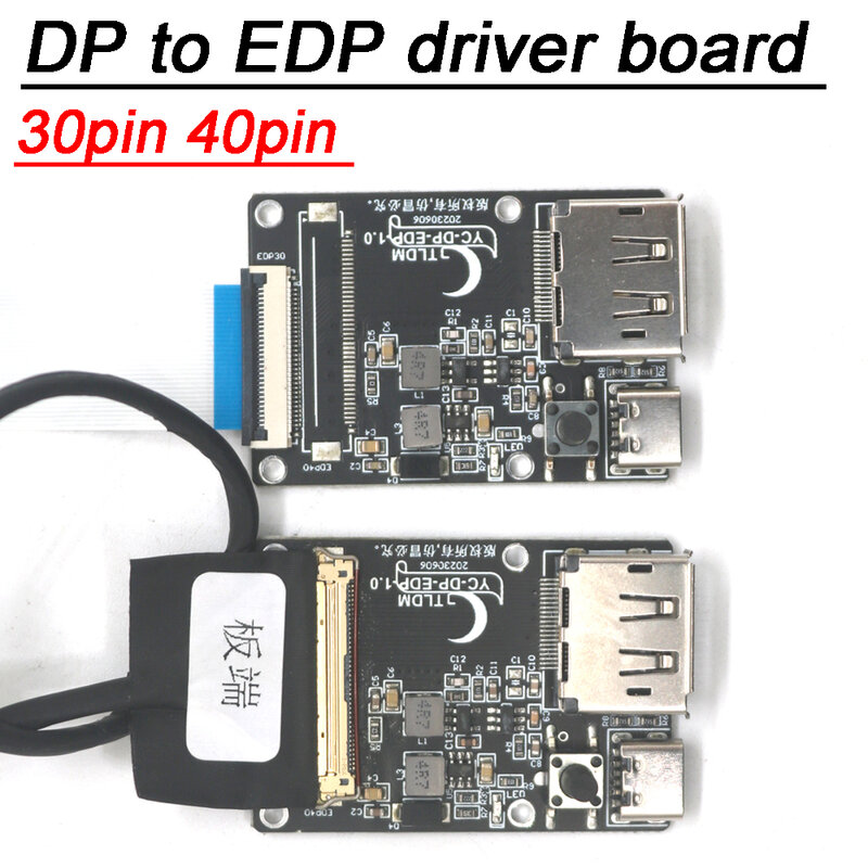 30P 40P DP ke EDP papan Driver EDP papan adaptor sinyal kabel EDP 4k 8K untuk 30pin 40pin 2lan 4lan layar tampilan LCD PC komputer